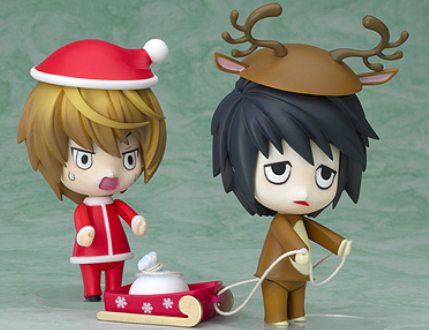 nendoroids of L and light as their christmas alts